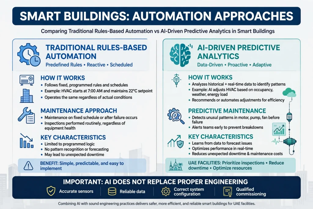 Modern UAE building with intelligent automation technology