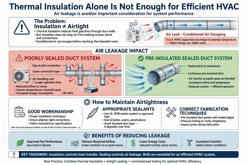 Insulated air ducts used for commercial HVAC distribution