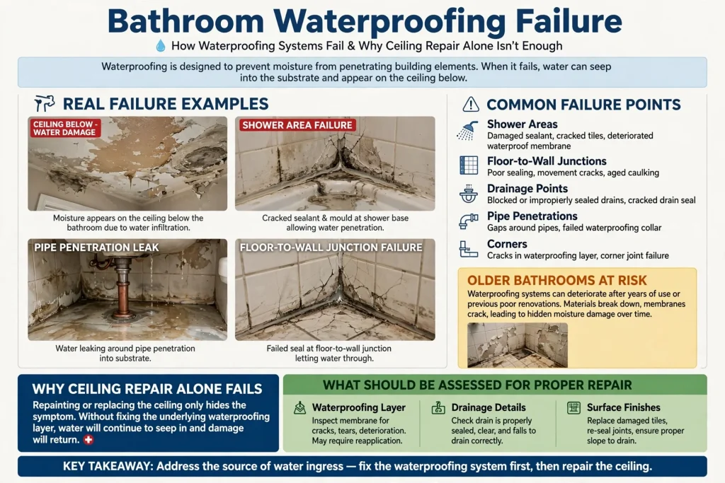 Active water leak coming through a residential ceiling