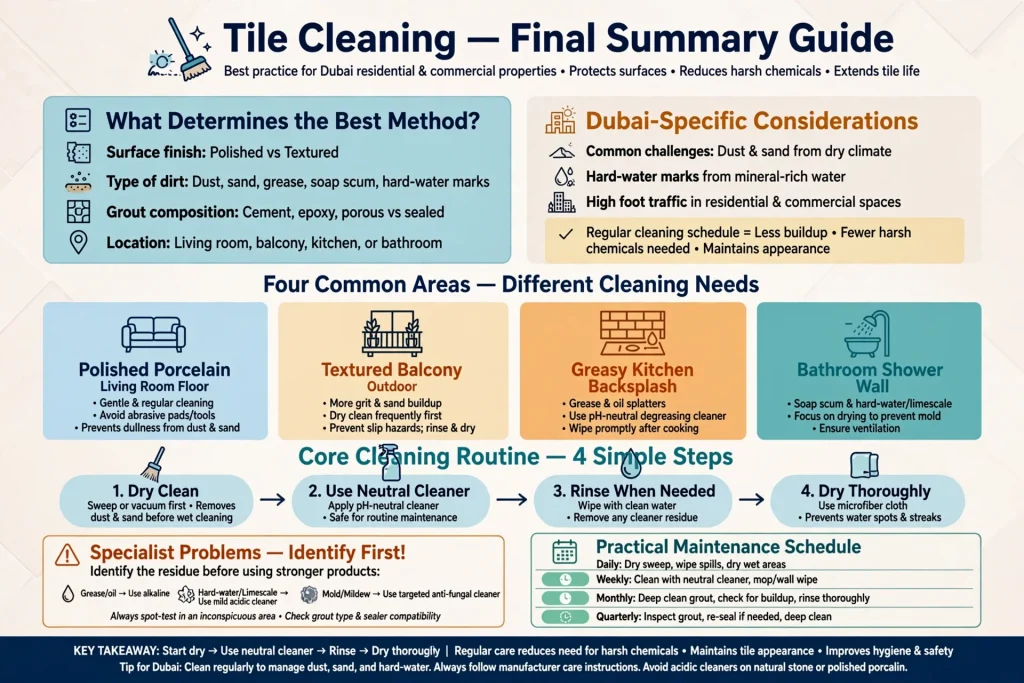 Proper tile maintenance for residential flooring in Dubai