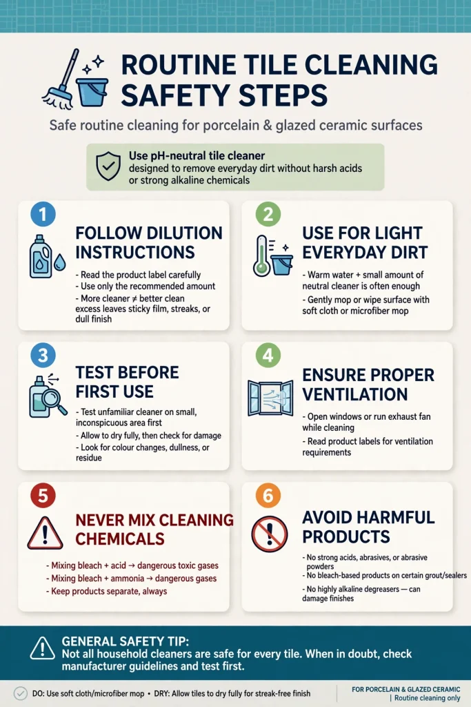 Safe cleaning methods for ceramic tiles in Dubai homes