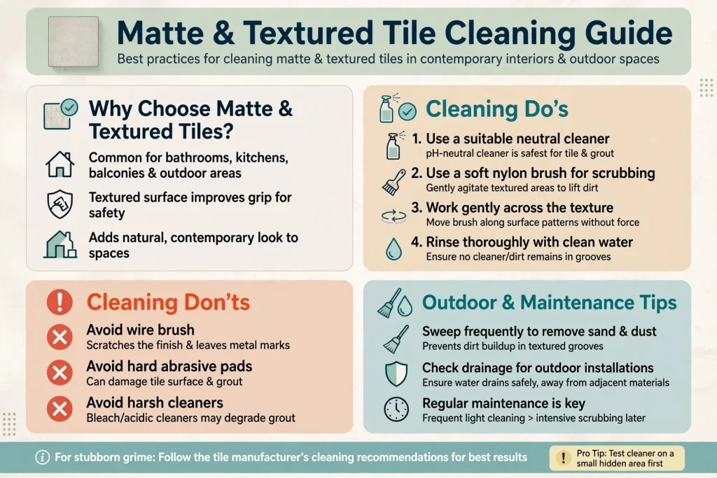 Removing dust and sand from tiled floors before mopping