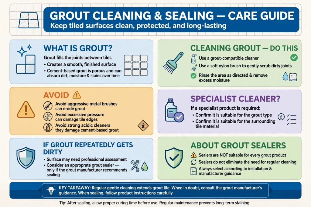 Microfiber cloth cleaning a polished porcelain tile surface