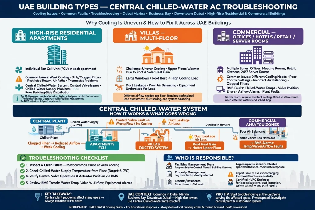 Outdoor AC compressor unit experiencing cooling performance problems