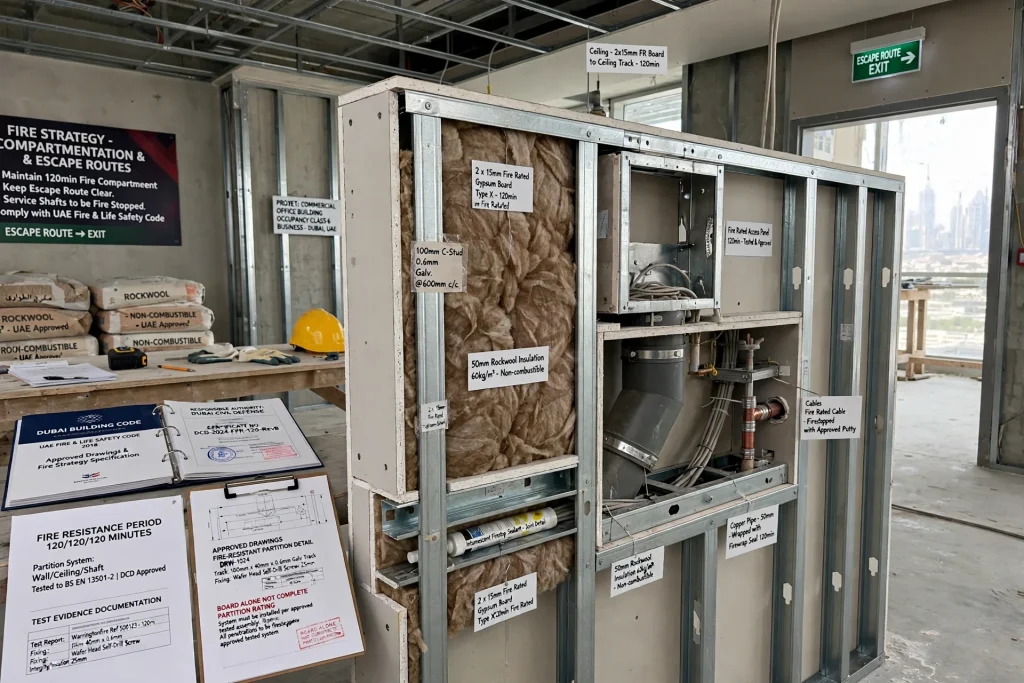 Fire-rated gypsum board panels for commercial building partitions