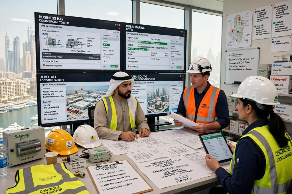 HVAC temperature sensors providing live readings to a building automation system
