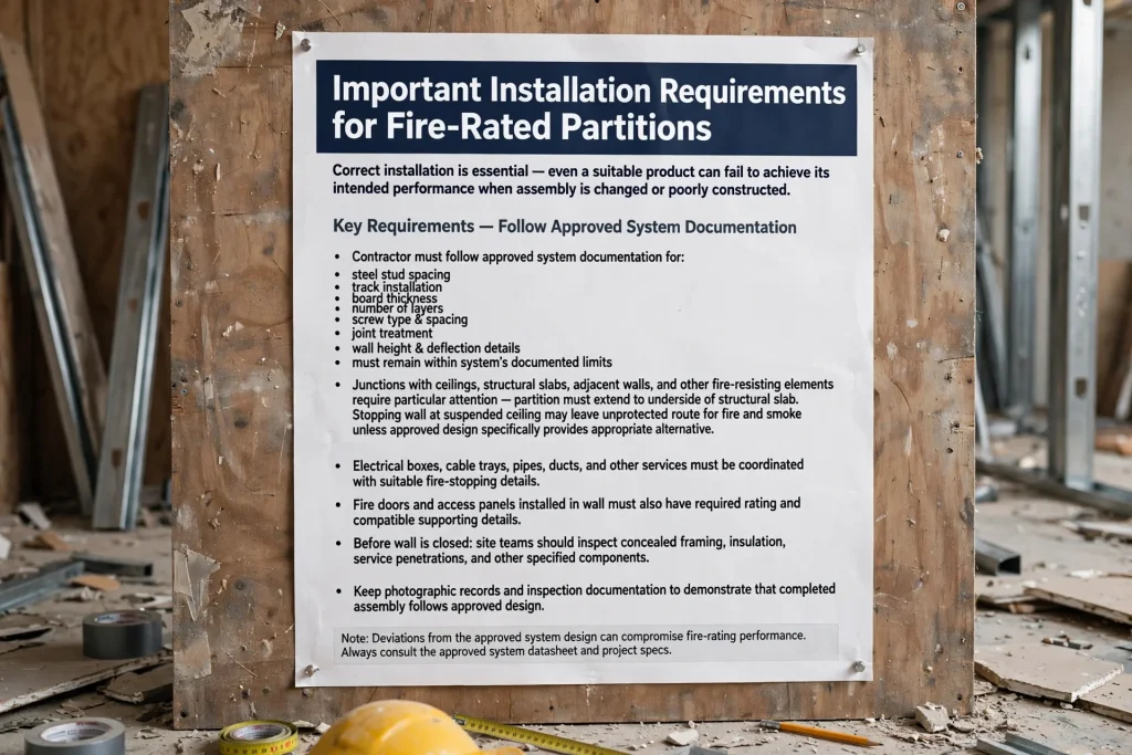 Fire-rated drywall assembly designed and tested for a specified 120-minute rating